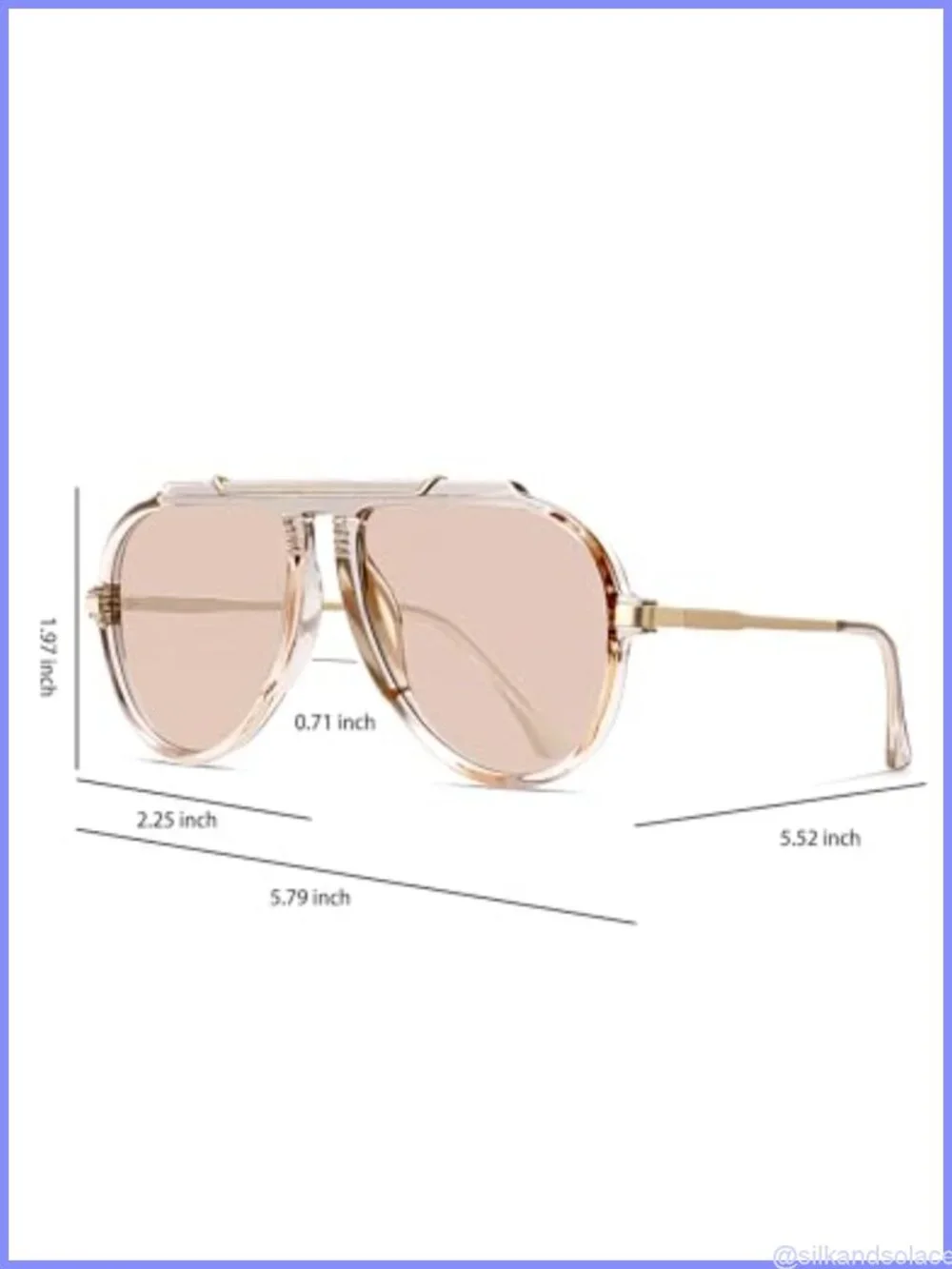 Oversized Aviator Sunglasses UV400 Retro 70s Full Frame Unisex